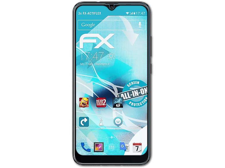 ATFOLIX 3x FX-ActiFleX HTC Wildfire E2) Displayschutz(für