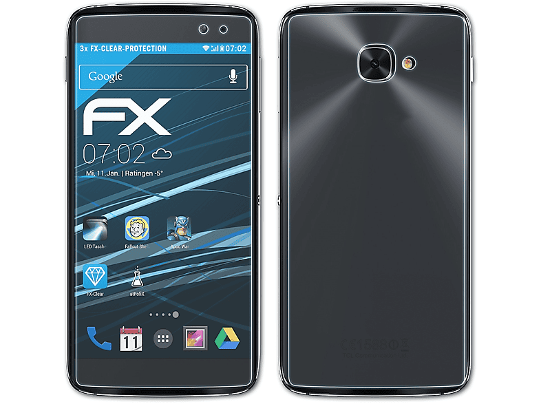 ATFOLIX 3x FX-Clear Displayschutz(für Alcatel 4S) One Idol Touch