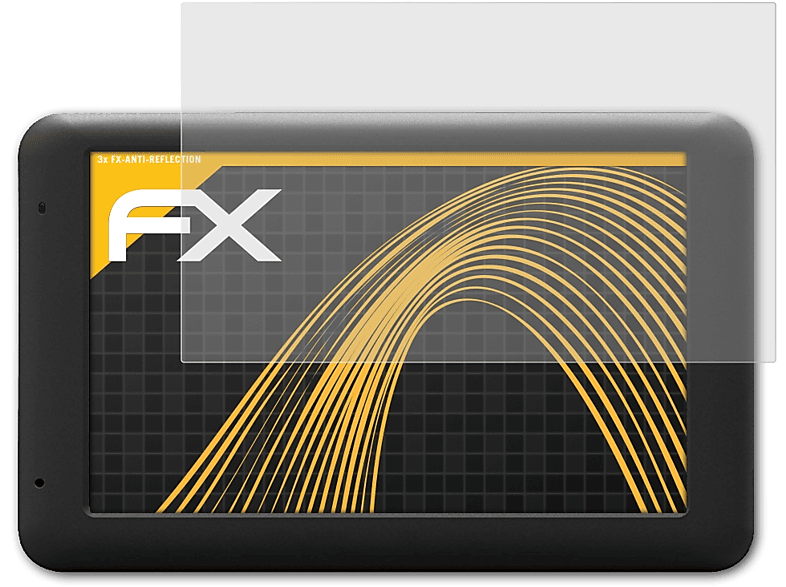 ATFOLIX 3x FX-Antireflex Displayschutz(für Blaupunkt TravelPilot 53 CAM EU)
