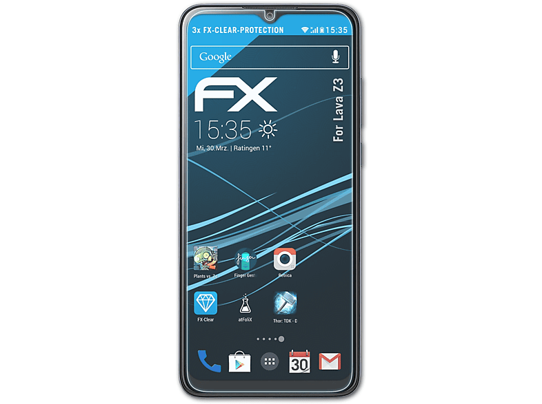 ATFOLIX 3x FX-Clear Displayschutz(für Z3) Lava