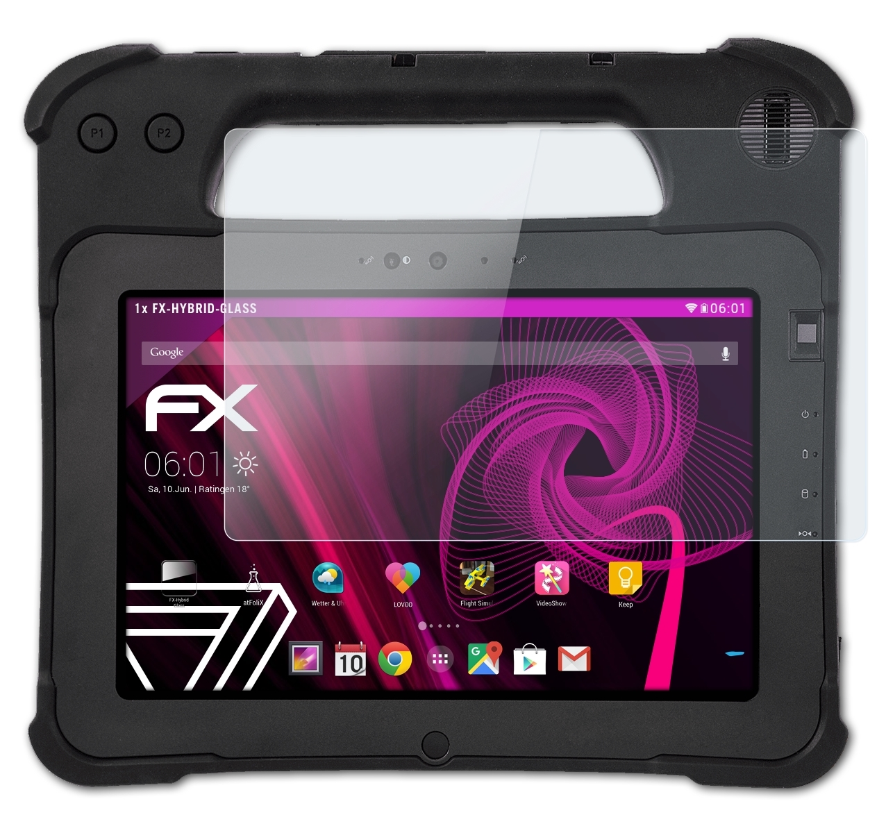 FX-Hybrid-Glass ATFOLIX Zebra XPad L10) Schutzglas(für