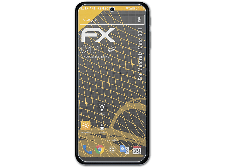 ATFOLIX 3x FX-Antireflex Displayschutz(für Motorola Moto G31)