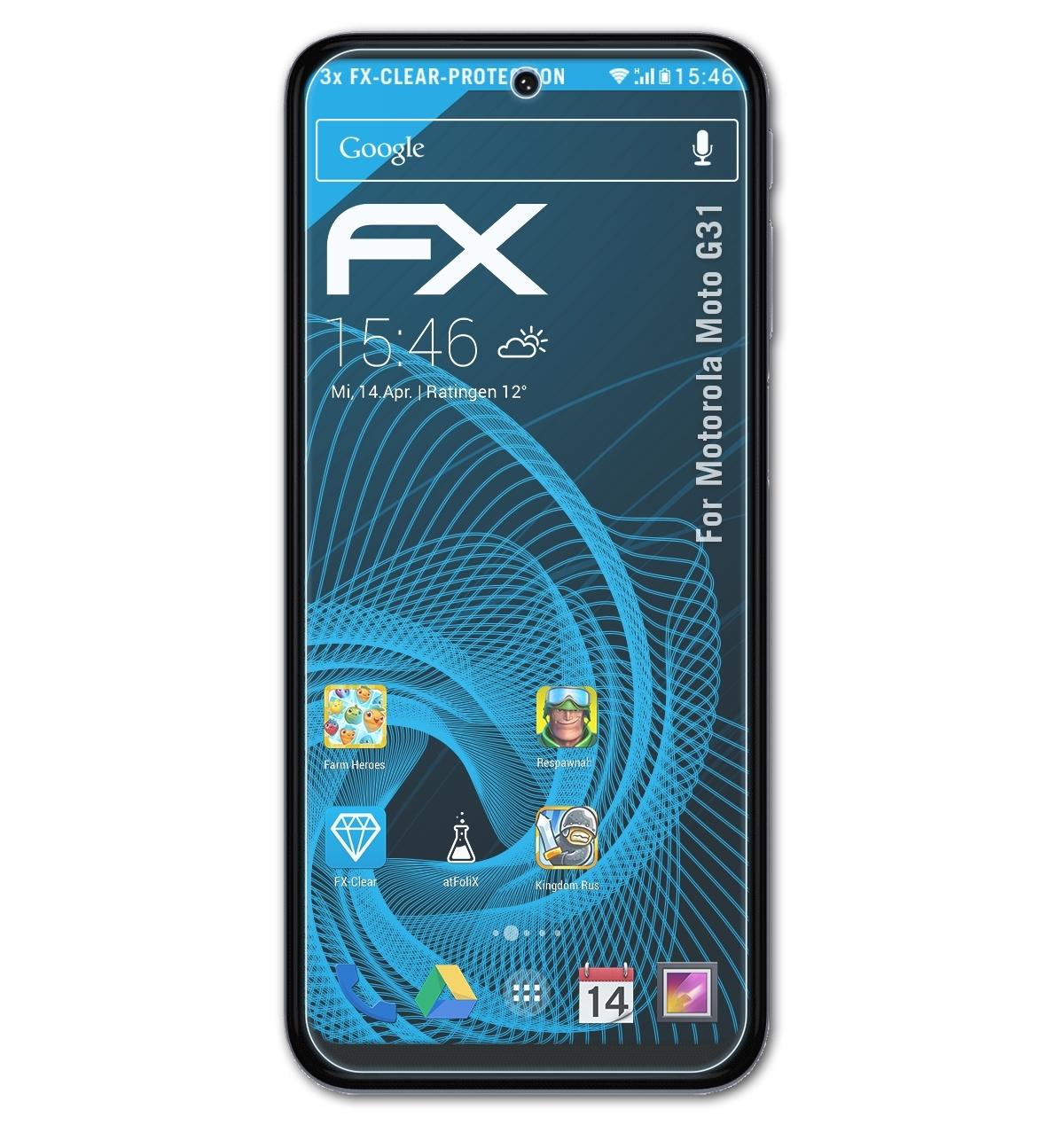 G31) Motorola 3x ATFOLIX Moto FX-Clear Displayschutz(für