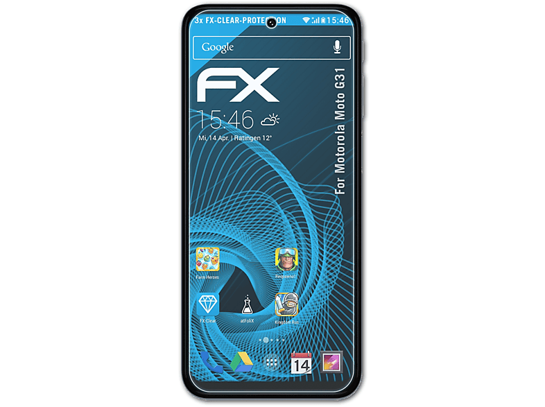 3x G31) Displayschutz(für Motorola ATFOLIX Moto FX-Clear