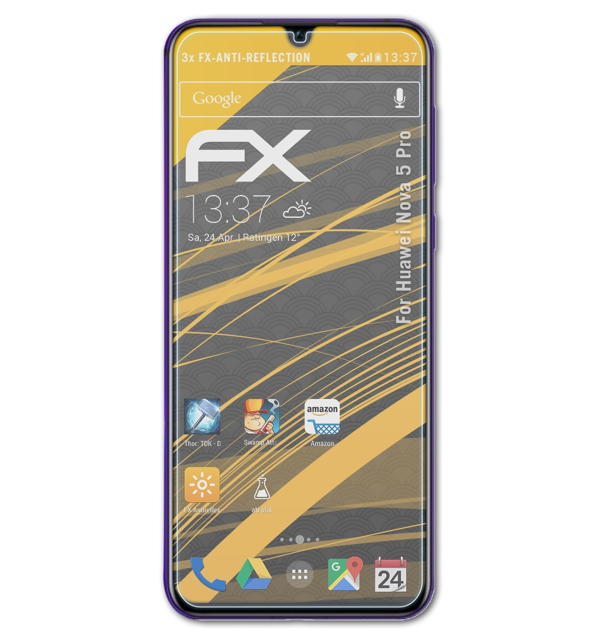 ATFOLIX 3x Huawei Pro) Nova Displayschutz(für FX-Antireflex 5