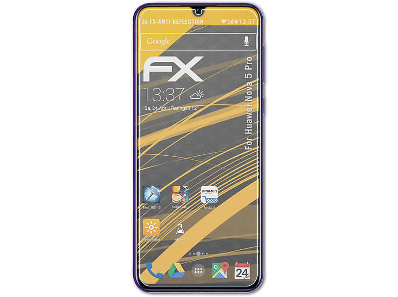 ATFOLIX 3x FX-Antireflex Displayschutz(für Huawei Nova 5 Pro) | Displayschutzfolien & Gläser