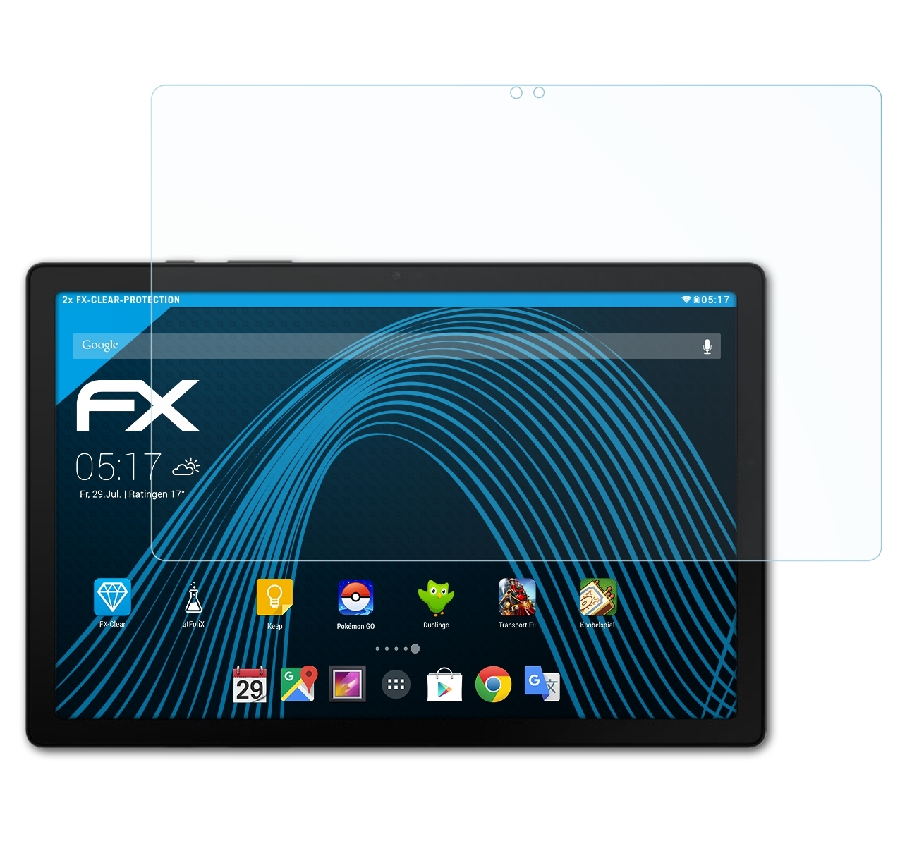 ATFOLIX 2x FX-Clear A8) Displayschutz(für Tab Samsung Galaxy