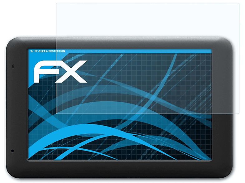 ATFOLIX 3x FX-Clear Displayschutz(für Blaupunkt TravelPilot 53 CAM EU)
