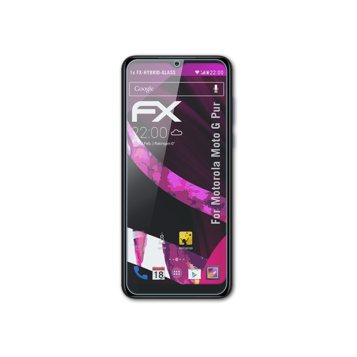 ATFOLIX FX-Hybrid-Glass Schutzglas(für Moto Motorola Pur) G