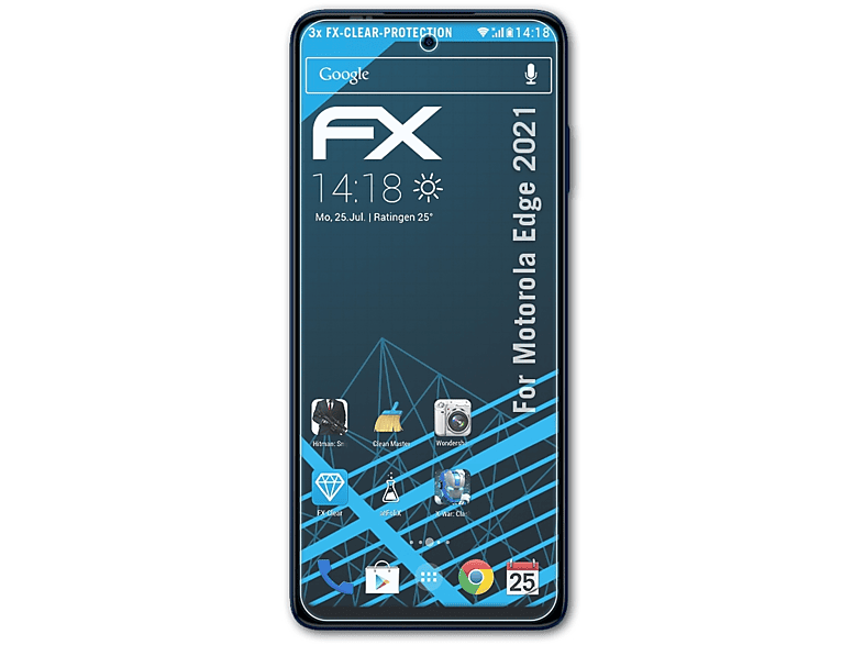 Displayschutz(für 3x Edge FX-Clear (2021)) ATFOLIX Motorola