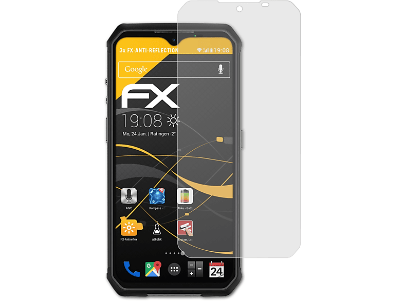 ATFOLIX FX-Antireflex 3x Ulefone Displayschutz(für Armor 9E)