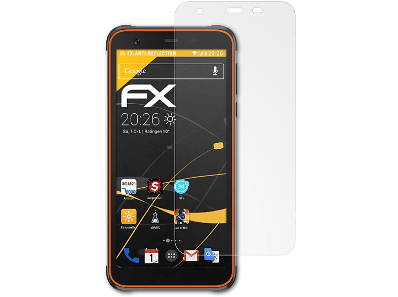 ATFOLIX 3x FX-Antireflex Displayschutz(für Blackview BV6300 Pro)
