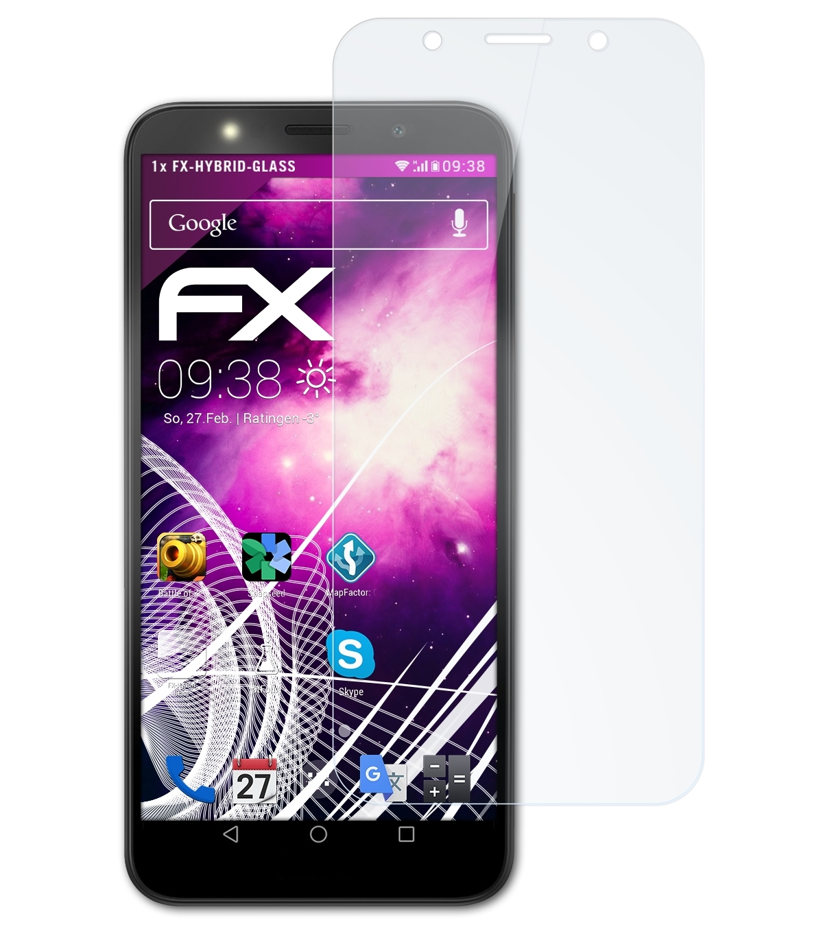 ATFOLIX FX-Hybrid-Glass 7S) Honor Huawei Schutzglas(für