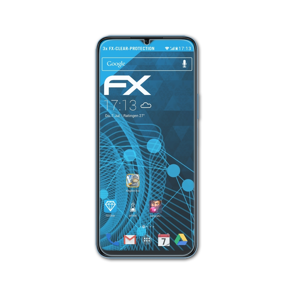 ATFOLIX 3x klar&stoßfest Displayschutz(für 5G) X8 Honor