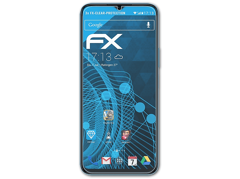 ATFOLIX 3x klar&stoßfest Displayschutz(für Honor X8 5G)