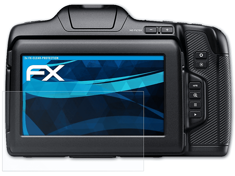 ATFOLIX 3x klar&stoßfest Displayschutz(für Blackmagic Cinema Pocket 6K Pro) Design Camera