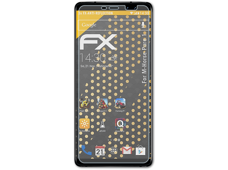 ATFOLIX 3x FX-Antireflex Displayschutz(für M-Horse Pure 1)