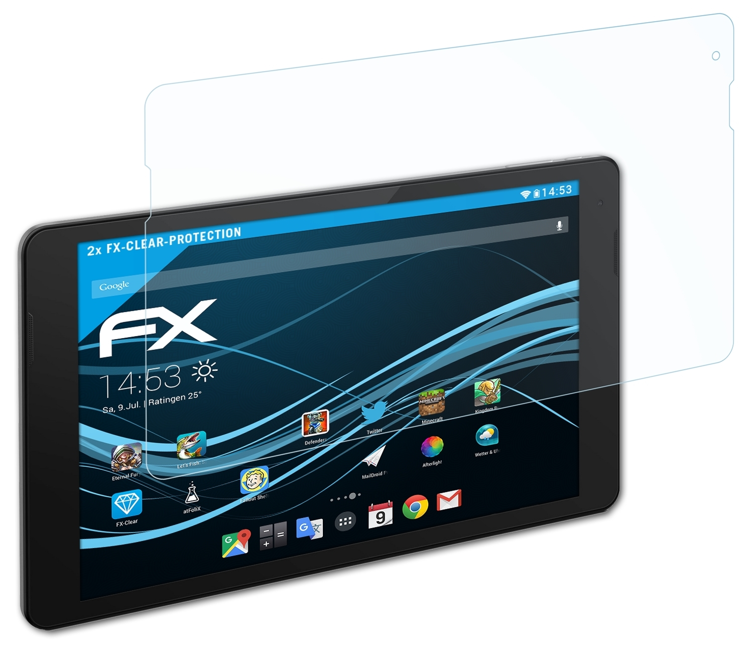 ATFOLIX 2x FX-Clear Displayschutz(für Primetab Trekstor LTE) P10