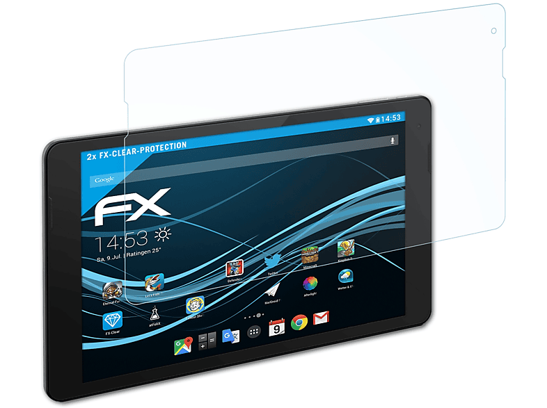 ATFOLIX 2x FX-Clear Displayschutz(für Trekstor Primetab P10 LTE)