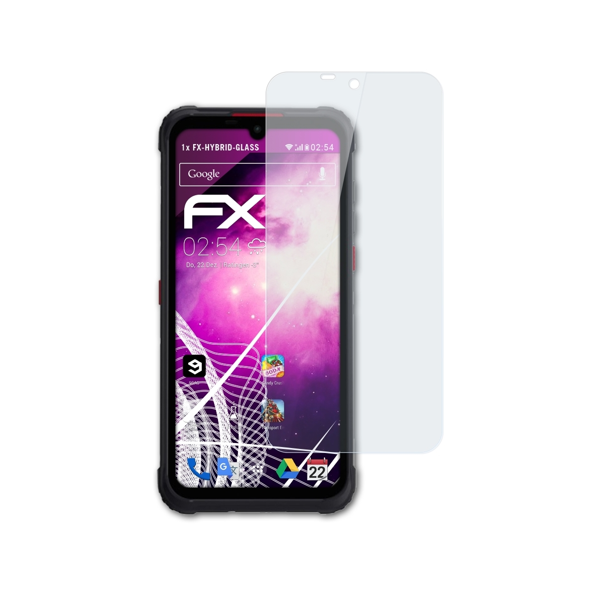 Cyber FX-Hybrid-Glass ATFOLIX 8) Schutzglas(für Hotwav