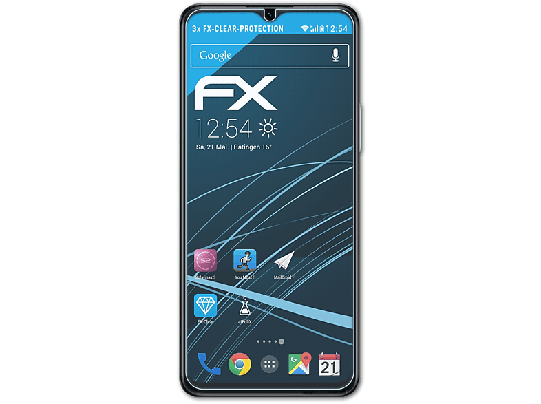 ATFOLIX 3x FX-Clear Displayschutz(für Vivo Y74s 5G)