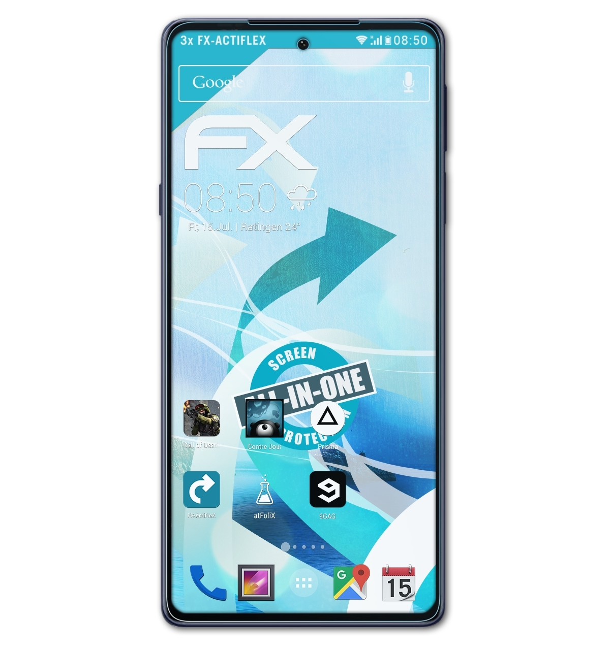 3x Motorola X30) ATFOLIX FX-ActiFleX Edge Displayschutz(für