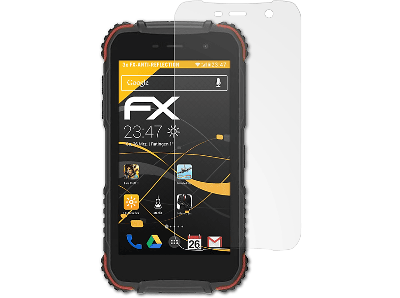 ATFOLIX 3x FX-Antireflex Displayschutz(für Doogee S35 Pro)