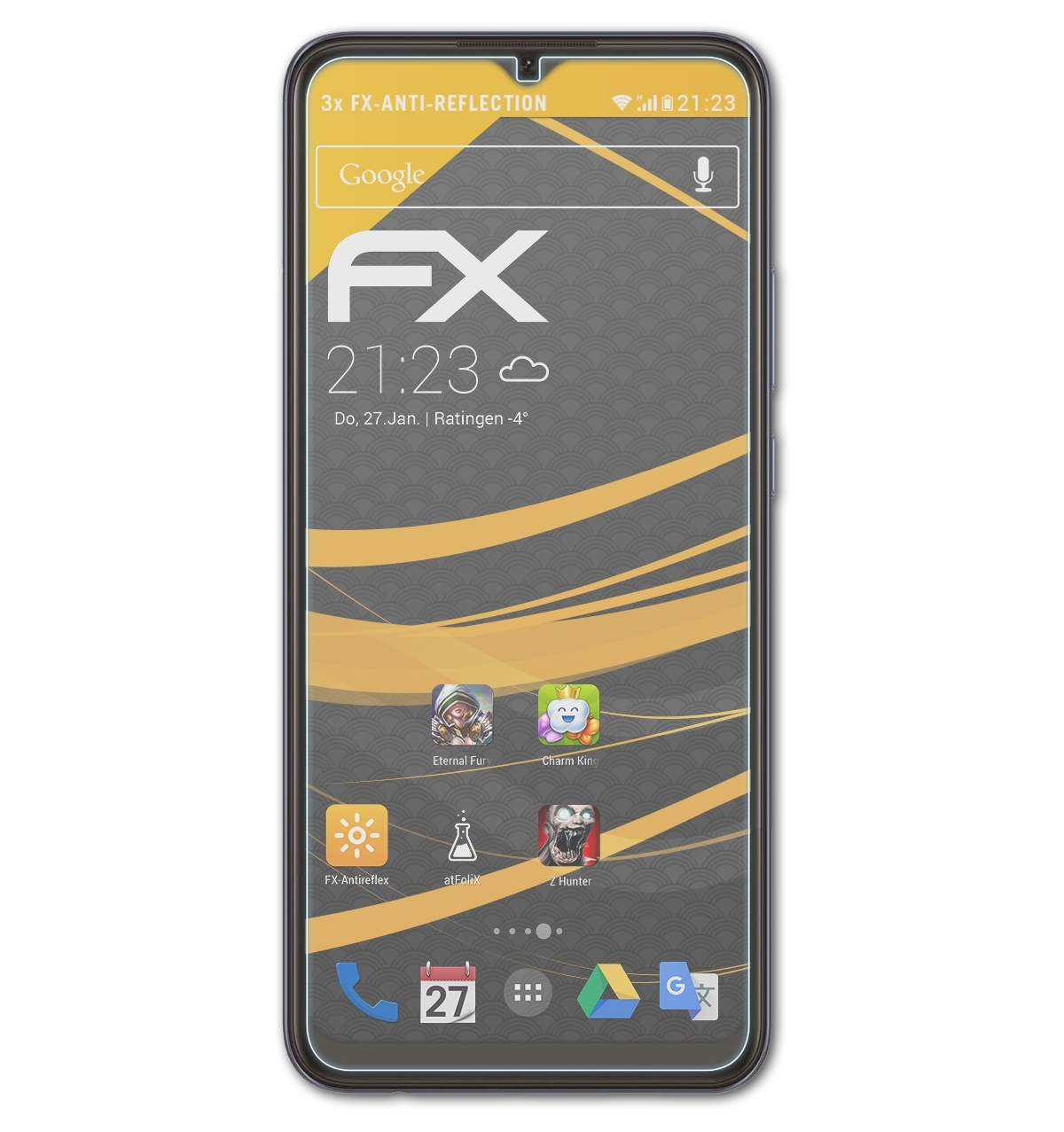 FX-Antireflex A15) 3x Displayschutz(für ATFOLIX Oppo