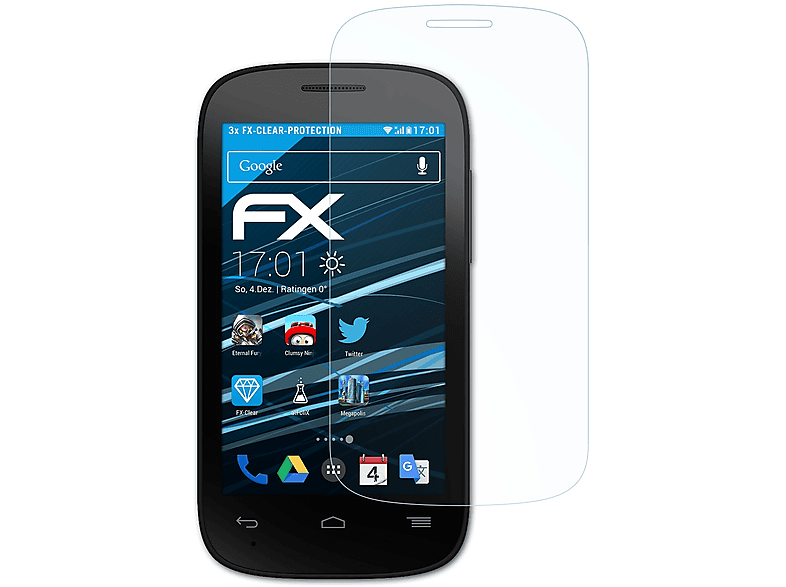 ATFOLIX 3x FX-Clear Displayschutz(für Alcatel One Touch Pop C2)
