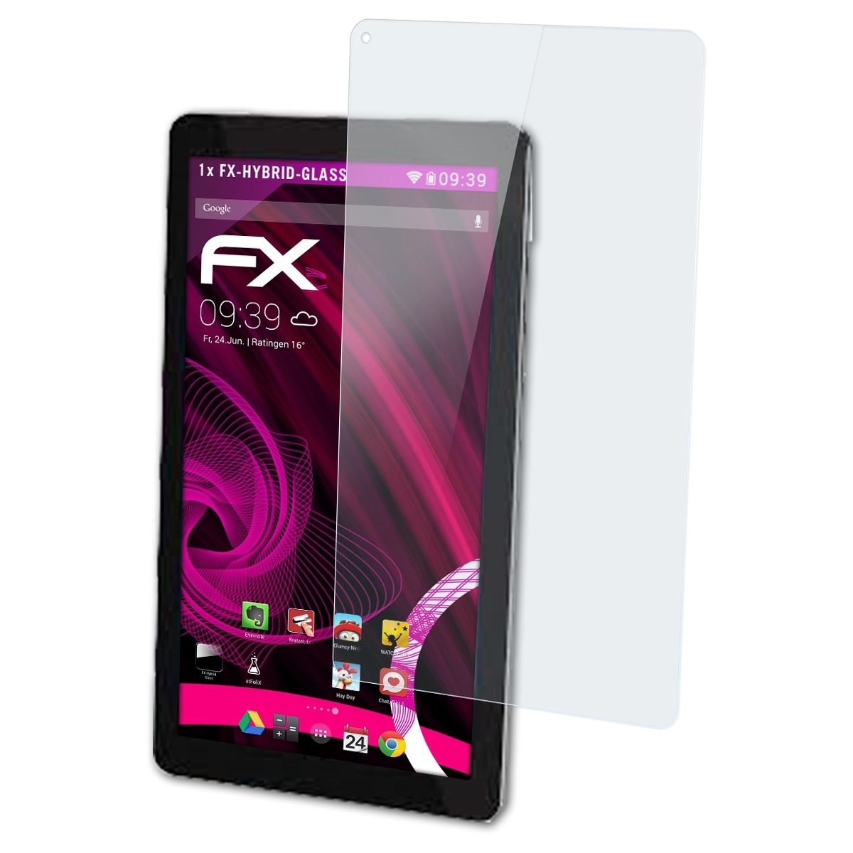 ATFOLIX FX-Hybrid-Glass Schutzglas(für JAY-tech Tablet-PC PA10.1M)