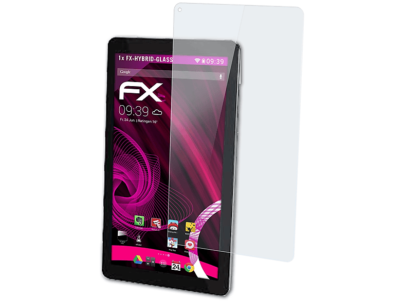 Schutzglas(für JAY-tech PA10.1M) Tablet-PC FX-Hybrid-Glass ATFOLIX