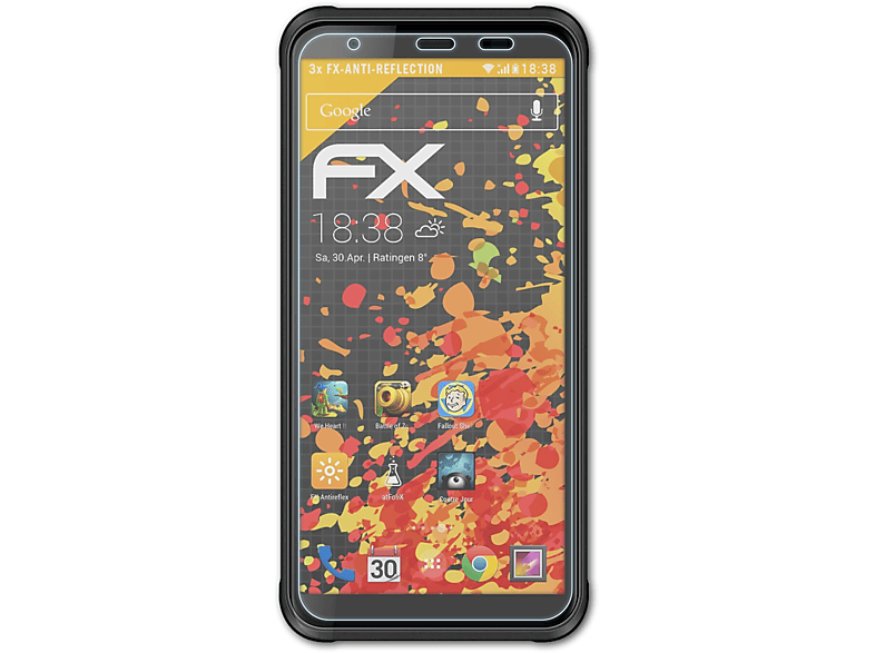 3x FX-Antireflex ATFOLIX Blackview Displayschutz(für BV6300)