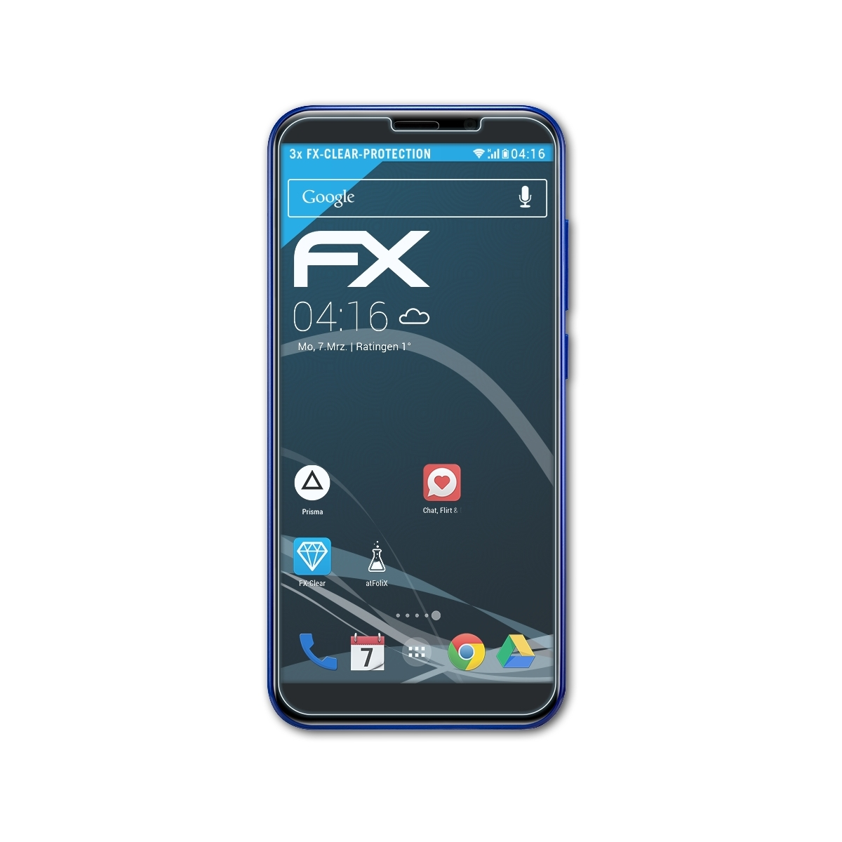 ATFOLIX 3x Prestigio Q3) Wize FX-Clear Displayschutz(für