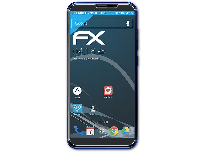 ATFOLIX 3x Prestigio Displayschutz(für Wize Q3) FX-Clear