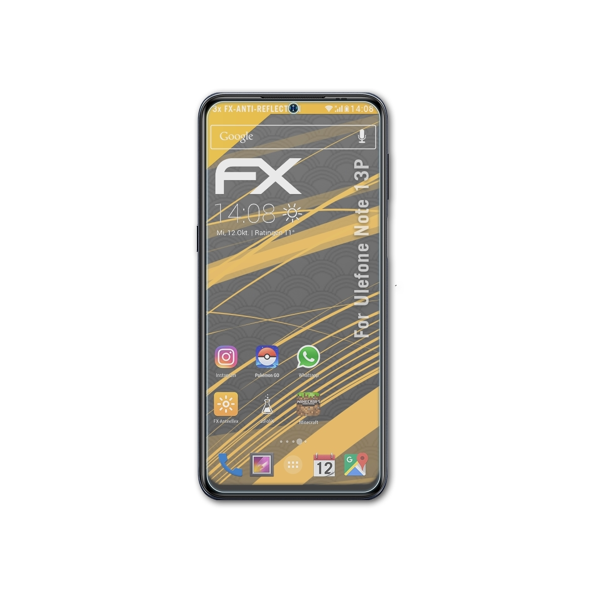 ATFOLIX Note FX-Antireflex Displayschutz(für 3x Ulefone 13P)