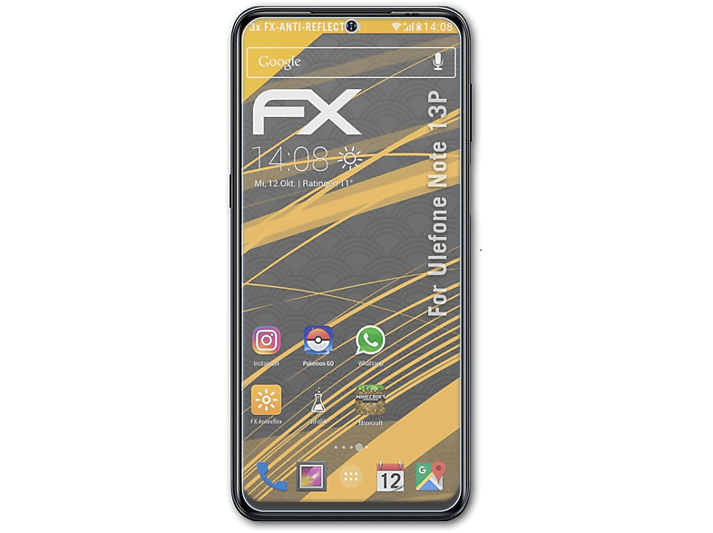 ATFOLIX 3x FX-Antireflex Displayschutz(für Ulefone Note 13P)