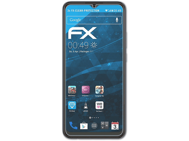 ATFOLIX 3x FX-Clear Displayschutz(für Oppo A15)