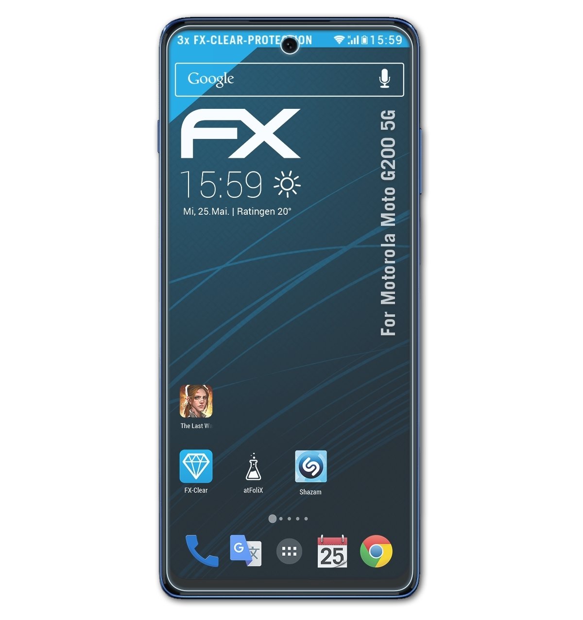 3x 5G) Moto Motorola FX-Clear ATFOLIX Displayschutz(für G200