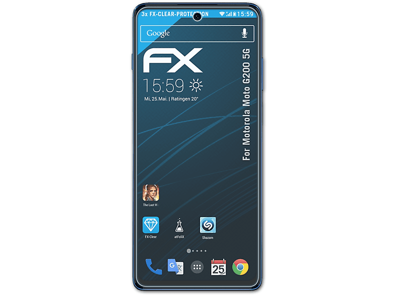 ATFOLIX 3x FX-Clear Moto Motorola Displayschutz(für G200 5G)