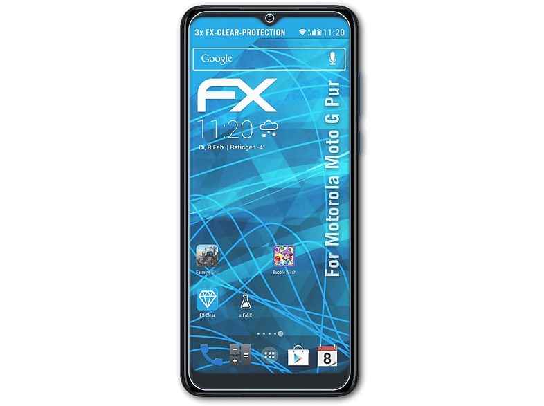 ATFOLIX 3x FX-Clear Pur) Displayschutz(für Moto Motorola G