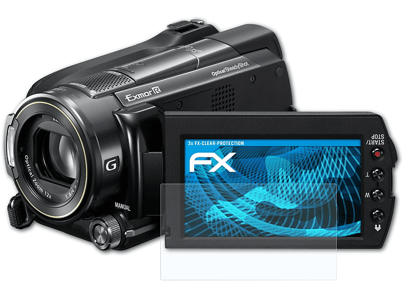 FX-Clear 3x HDR-XR520VE) Displayschutz(für ATFOLIX Sony