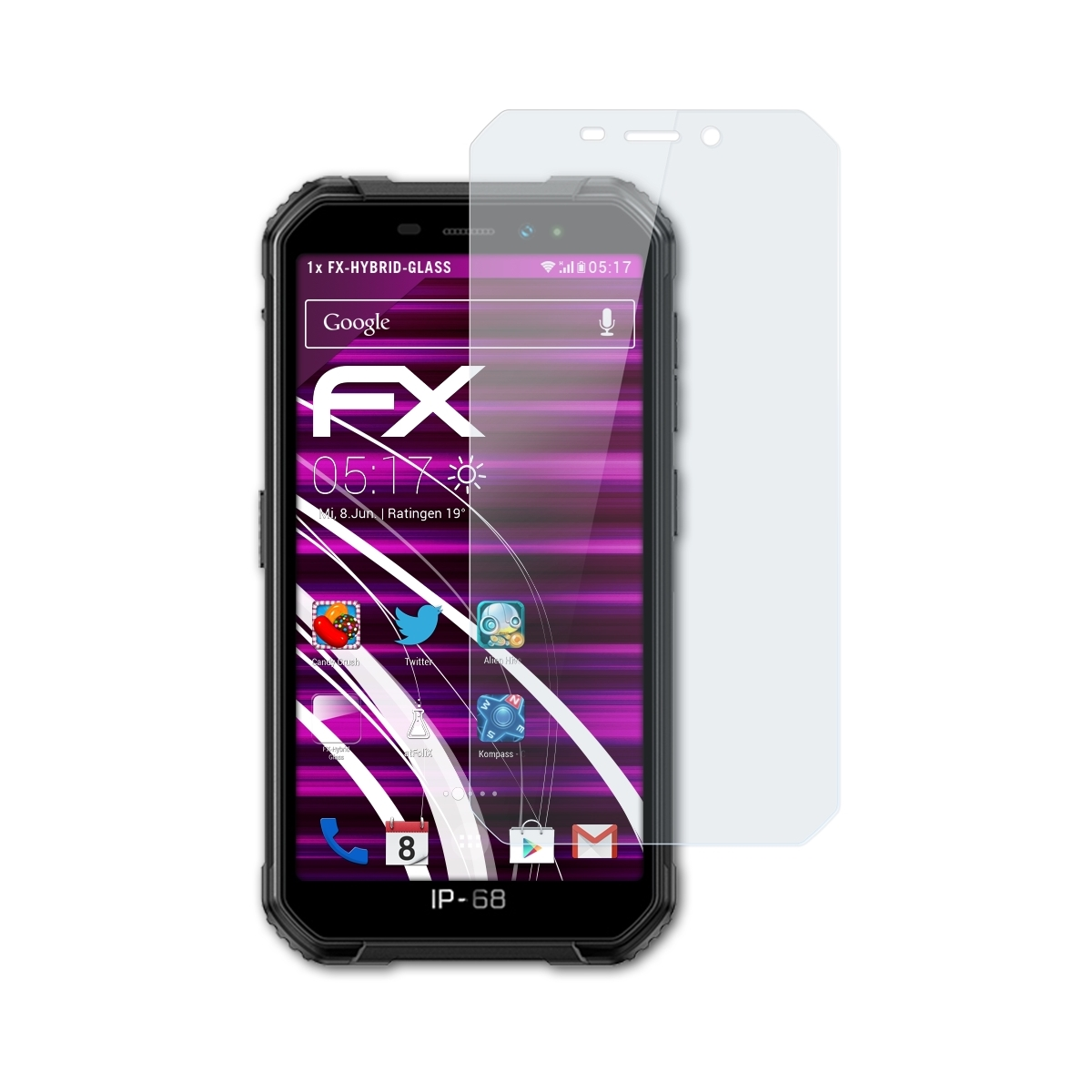 ATFOLIX 9H X6 Pro) Displayschutz(für Armor Ulefone Schutzpanzer