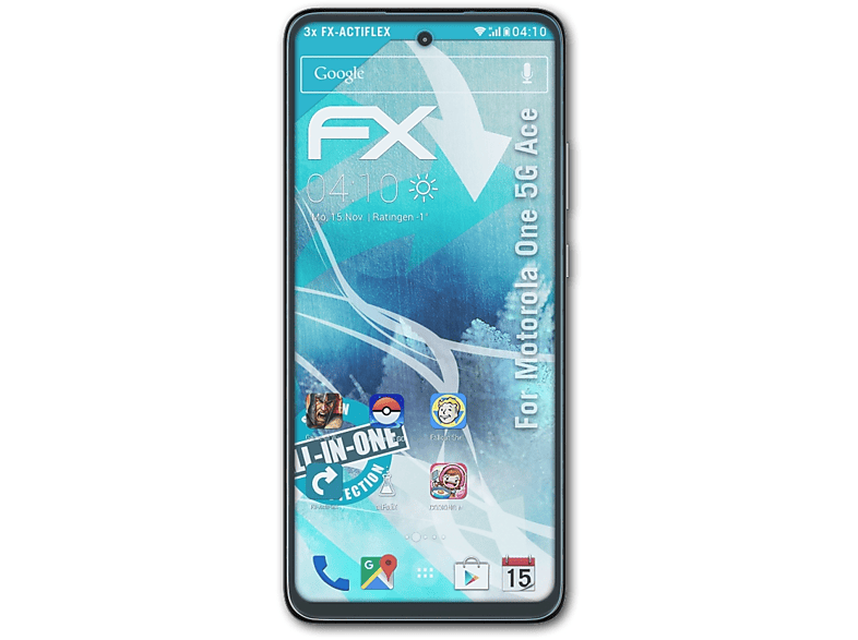 Motorola 3x Ace) 5G One ATFOLIX Displayschutz(für FX-ActiFleX