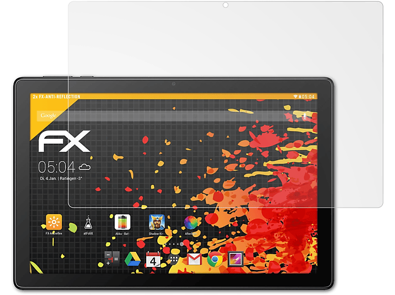 ATFOLIX 2x Displayschutz(für 1T 10 (2020)) Alcatel 8091 FX-Antireflex