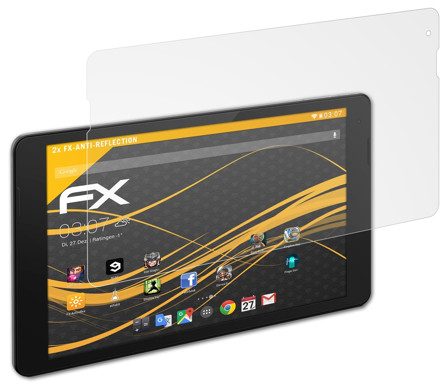 ATFOLIX 2x FX-Antireflex Displayschutz(für Trekstor P10 LTE) Primetab