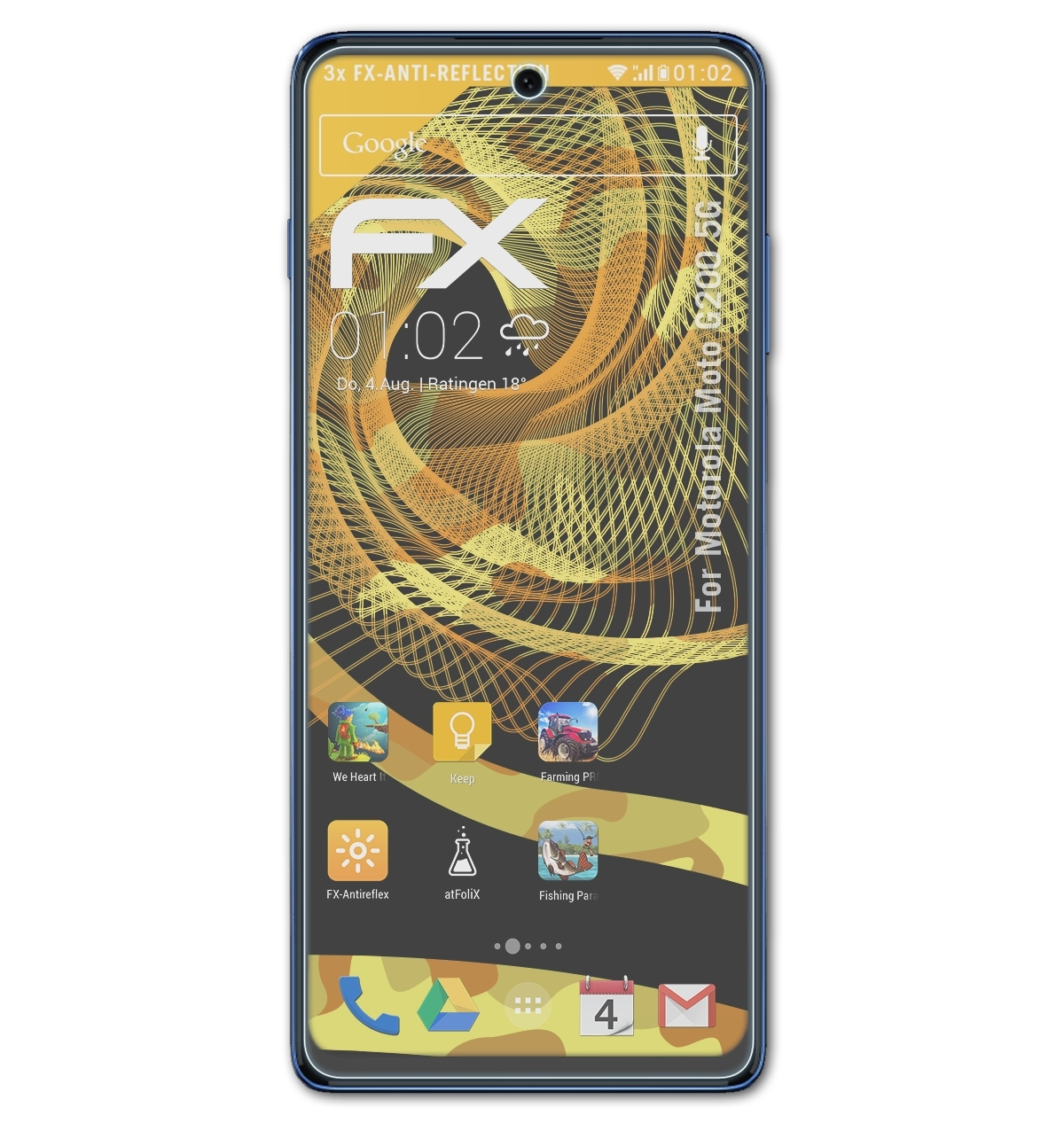 ATFOLIX 3x Moto G200 Displayschutz(für 5G) FX-Antireflex Motorola