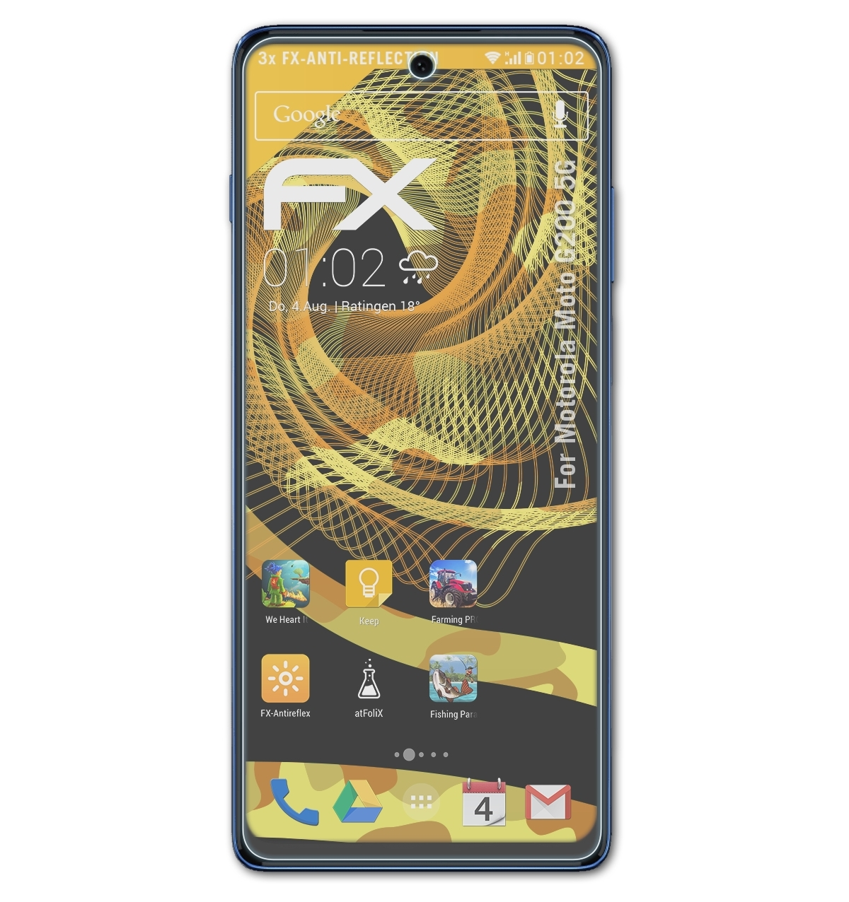 ATFOLIX 3x FX-Antireflex Displayschutz(für Motorola Moto G200 5G)