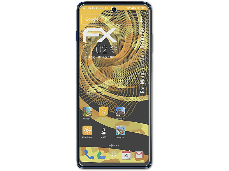 Displayschutz(für G200 ATFOLIX 3x Motorola Moto 5G) FX-Antireflex