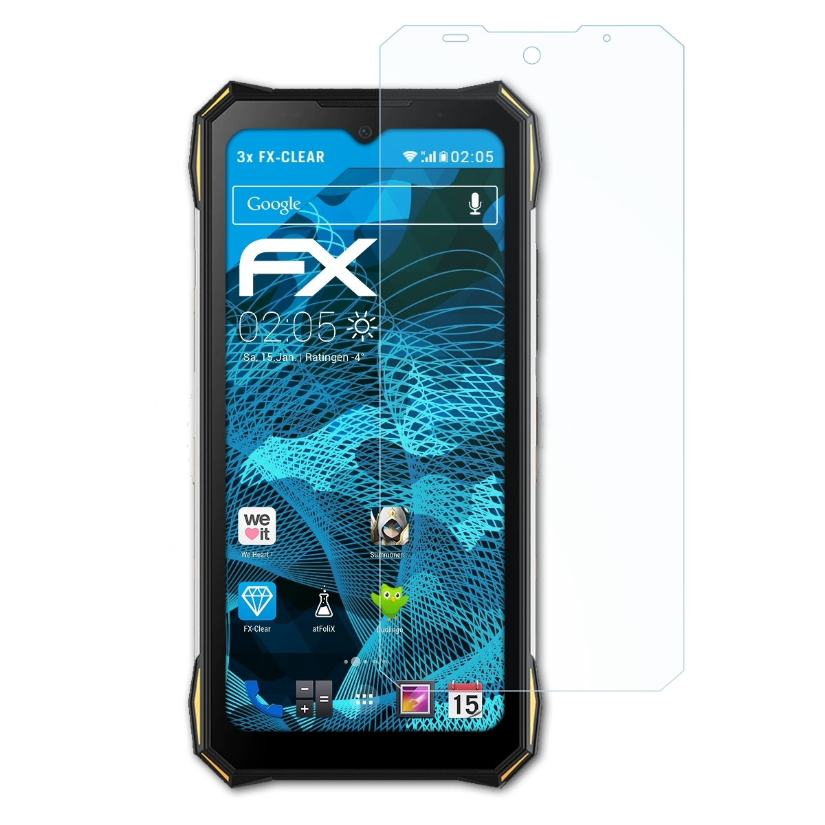 klar&stoßfest S89 DOOGEE 3x ATFOLIX Pro) Displayschutz(für