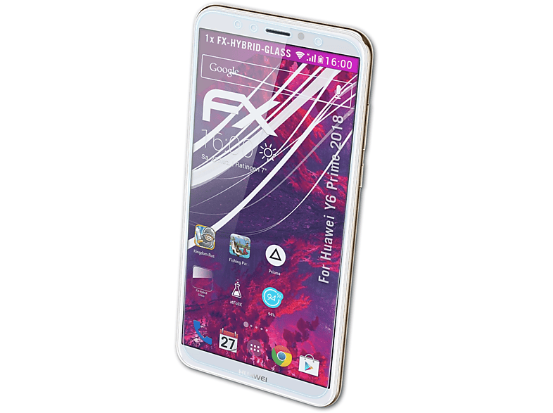 ATFOLIX FX-Hybrid-Glass Schutzglas(für Huawei Y6 2018) Prime